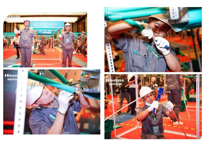 这是一场前所未有的中央空调行业安装领域的“技能全运会”：参赛规模为行业有史以来最大，参赛人员为行业内平均技能水平最高。经过1天的激烈角逐，2021年海信精工匠信·擂台见全国安装技能比武大赛于6月3日在南京落下帷幕，来自全国各地的108名选手分别荣获卓越奖、杰出奖和优秀奖。